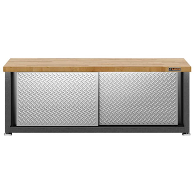Gladiator Steel Shoe Storage Bench Cabinet (GAGB54SBJG) - Silver Tread