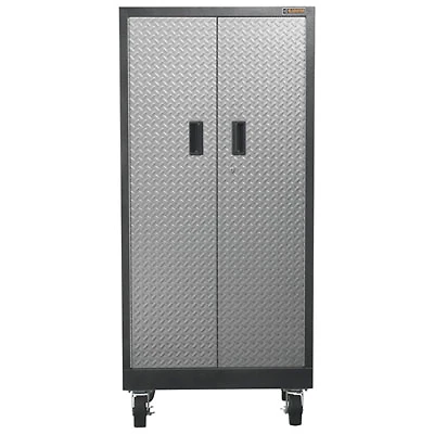 Gladiator Heavy Duty Welded Steel Storage Cabinet (GATL302DRG) - Silver Tread