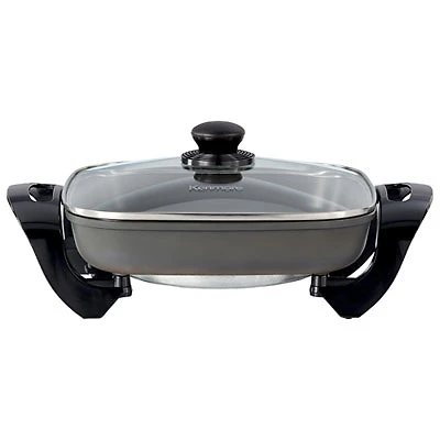 Kenmore Electric Skillet with Lid - Black/Silver