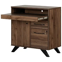 South Shore Flam Rectangular 33"W Secretary Desk - Natural Walnut