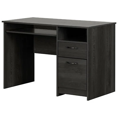 South Shore Tassio Rectangular 45" Ergonomic Computer Desk with Keyboard Tray - Grey Oak