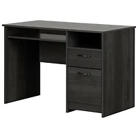 South Shore Tassio Rectangular 45" Ergonomic Computer Desk with Keyboard Tray - Grey Oak