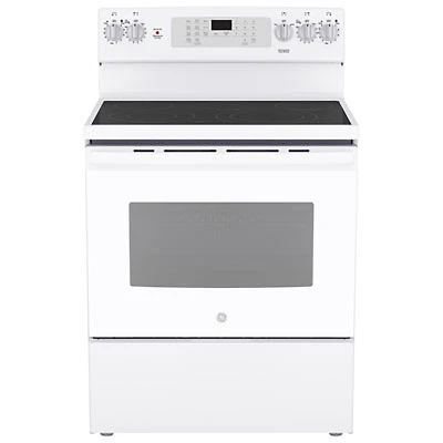 GE 30" 5.0 Cu. Ft. True Convection 5-Element Freestanding Electric Air Fry Range (JCB840DVWW) - White