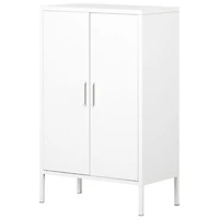 Crea 41.5" 3 Shelf Metal Accent Cabinet - Pure White