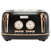 Haden Dorset Toaster - 4-Slice - Black & Copper