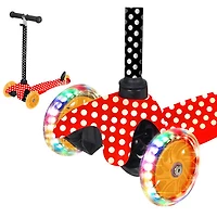 Rugged Racers Deluxe Mini 3-Wheeled Kick Scooter with LED Lights - Polka Dot