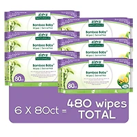 Aleva Naturals Bamboo Baby Wipes - 480 Wipes