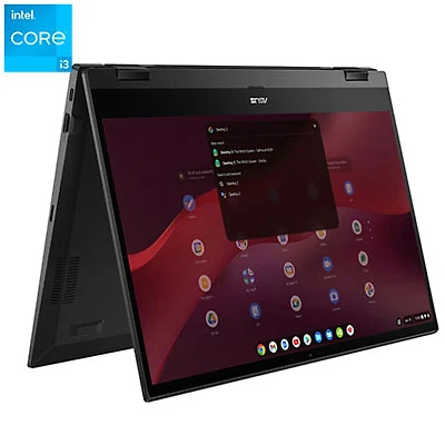 Open Box -ASUS Vibe CX55 Flip 15.6" Touchscreen Chromebook -Mineral Grey (Intel Ci31115G4/128GB eMMc/8GB RAM/Chrome OS)