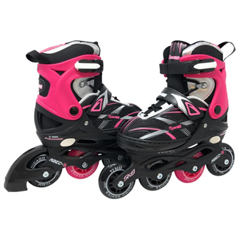 Chicago Adjustable MA7 Inline Skates - Pink - Size J13-4