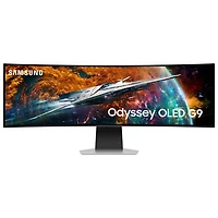 Open Box - Samsung 49" QHD 240Hz 0.03ms GTG Curved OLED LED FreeSync Smart Monitor (LS49CG954SNXZA) - Silver