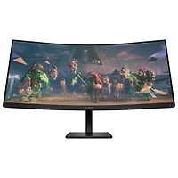 Open Box - HP Omen 34" QHD 165Hz 1ms GTG Curved VA LED FreeSync Gaming Monitor (OMEN 34c) - Black