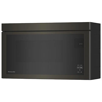 Kitchenaid Over-The-Range Turntable-Free Flush-Mount Microwave - 1.1 Cu. Ft. - Black Stainless Steel