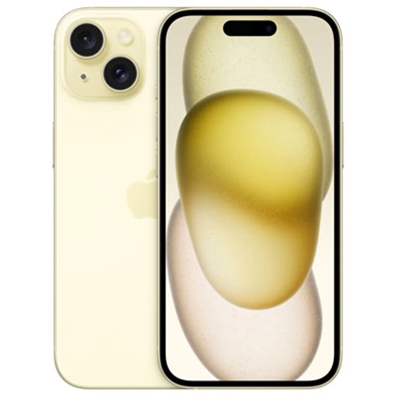 Fido Apple iPhone 15 128GB - Yellow - Monthly Financing