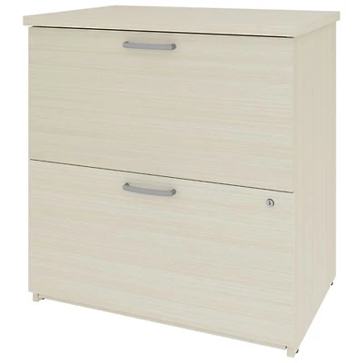 Universel 2-Drawer 29"W Locking Filing Cabinet - Medium Gray Maple