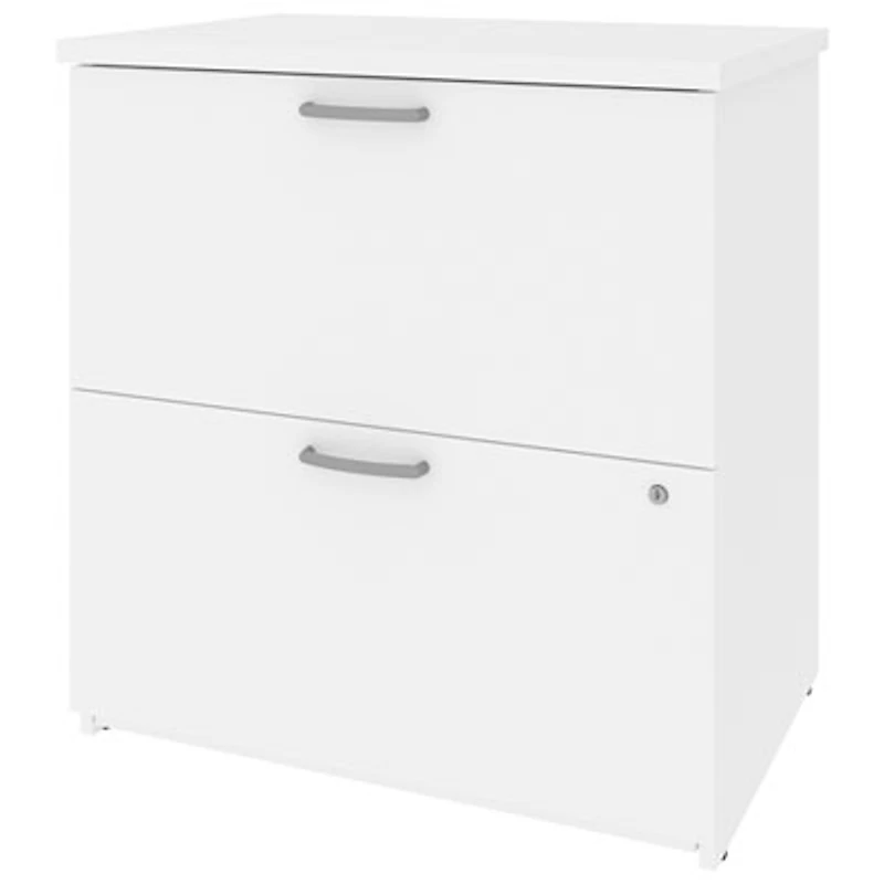 Universel 2-Drawer 29"W Locking Filing Cabinet - Silver Maple