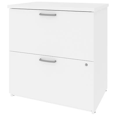 Universel 2-Drawer 29"W Locking Filing Cabinet - Silver Maple