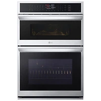 LG 30" Fan Convection Electric Combination Wall Oven (WCEP6423F) - Smudge Resistant Stainless Steel