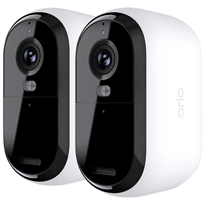 Arlo Essential Wire-Free Indoor/Outdoor 2K Security Camera (2nd Generation) - 2 Pack - White