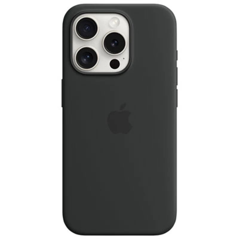 Apple Silicone Fitted Soft Shell Case with MagSafe for iPhone 15 Pro - Black