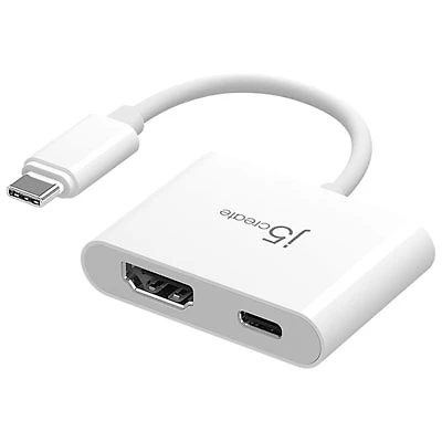 j5create USB-C to 4K HDMI Adapter with Power Delivery (JCA152) - White