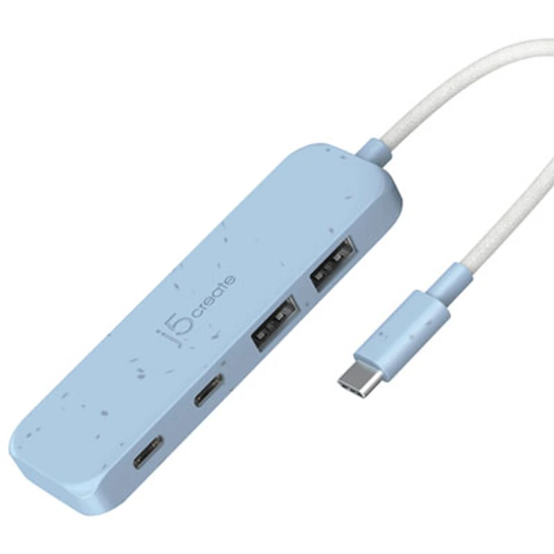 j5create USB-C to Type-C/Type-A Hub (JCH342EC) - Cyan