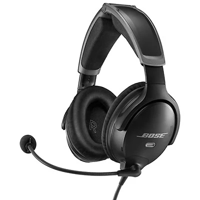 Bose A30 Aviation Over-Ear Noise Cancelling Wired Headphones - Black