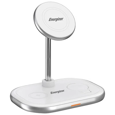 Energizer 3-in-1 7.5W Magnetic Wireless Charging Stand (WCP303) - White/Metal