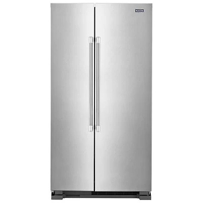 Open Box - Maytag 36" 24.9 Cu Ft Side-By-Side Refrigerator (MSS25N4MKZ) -Fingerprint Resistant Stainless Steel -Perfect Condition