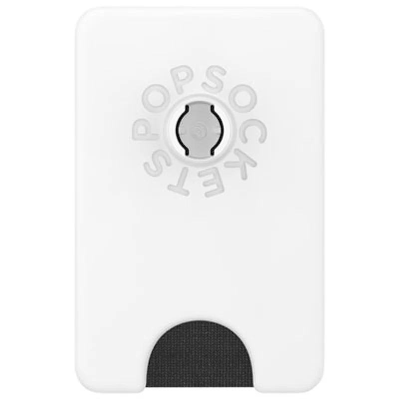 PopSockets MagSafe PopWallet+ (Plus) Universal Cell Phone Expanding Grip & Stand - White/Clear
