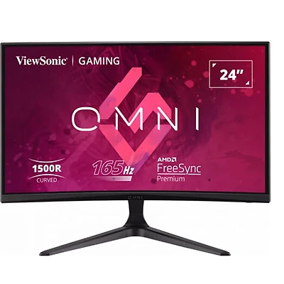 Open Box - Viewsonic 24" FHD 165Hz 5ms GTG Curved MVA FreeSync Gaming Monitor (VX2418C) - Black