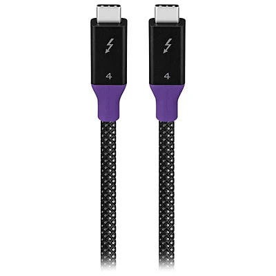 Insignia 1m (3.3 ft.) Braided Thunderbolt 4 USB-C to USB-C Cable (NS-PC3T433B23-C) - Black