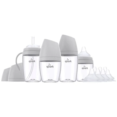 Quark BuubiBottle Hybrid Feeding Bottle Bundle - Grey