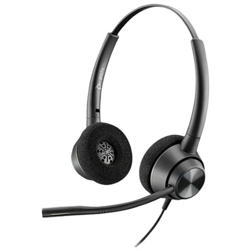 HP Poly EncorePro 320 On-Ear Noise Cancelling Wired Headset - Black
