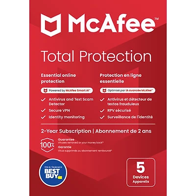 McAfee Total Protection (PC/Mac/iOS/Android) - 5 Device - 2 Year - Only at Best Buy