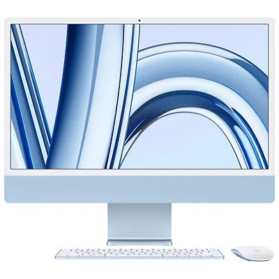 Apple iMac 24" (Fall 2023) - Blue (Apple M3 Chip / 10-Core GPU / 512GB SSD / 8GB RAM) - English