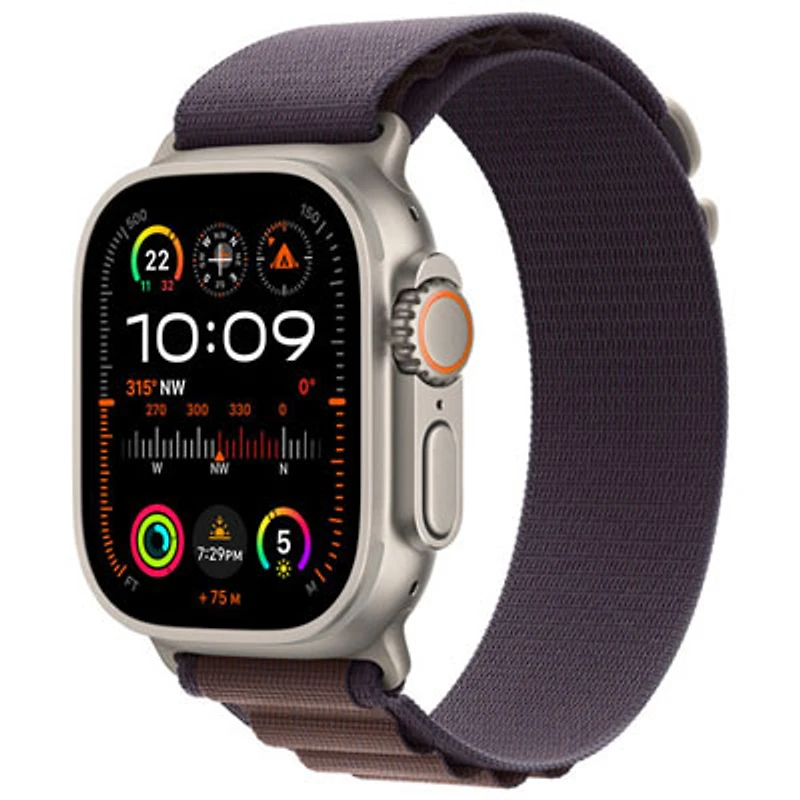 Open Box - Apple Watch Ultra 2 (GPS + Cellular) 49mm Titanium Case with Indigo Alpine Loop - Medium