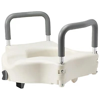 Medline Extra-Wide Raised Toilet Seat With Arms - White
