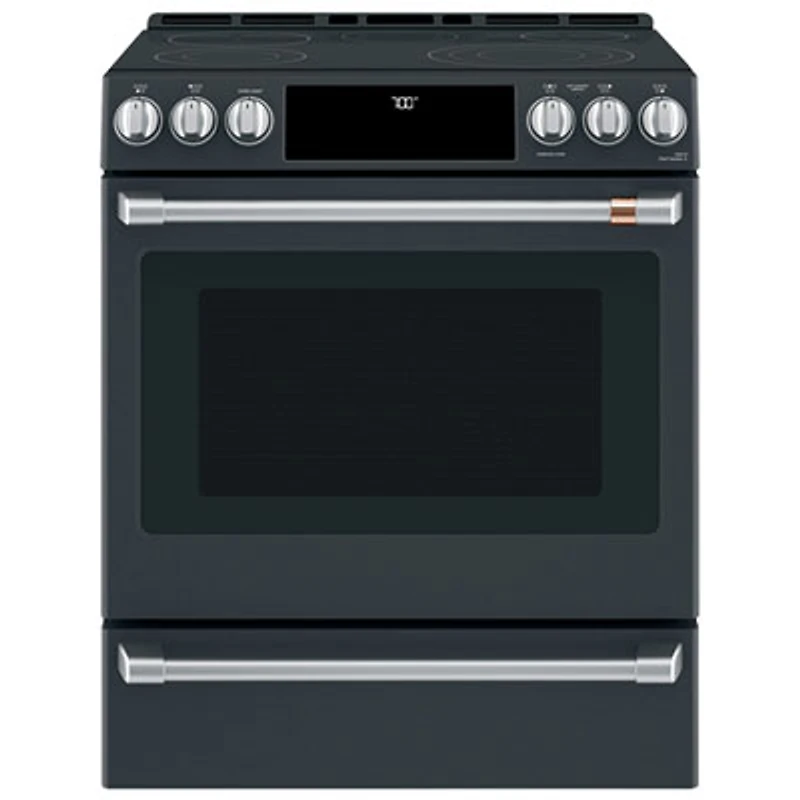 Cafe 30" 5.7 Cu Ft True Convection 5-Element Slide-In Electric Air Fry Range (CCES700P3MD1) -Matte Black