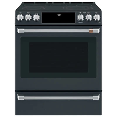 Cafe 30" 5.7 Cu Ft True Convection 5-Element Slide-In Electric Air Fry Range (CCES700P3MD1) -Matte Black
