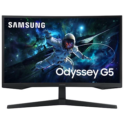 Samsung Odyssey G5 27" QHD 165Hz 1ms GTG Curved VA LED FreeSync Gaming Monitor (LS27CG550ENXZA) – Black