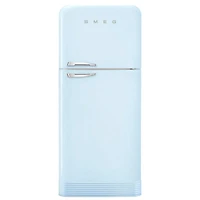Smeg Retro 32" 19.2 Cu. Ft. Top Freezer Refrigerator with Ice Dispenser (FAB50URPB3) - Pastel Blue