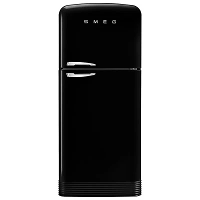 Smeg Retro 32" 19.2 Cu. Ft. Top Freezer Refrigerator with Ice Dispenser (FAB50URBL3) - Black