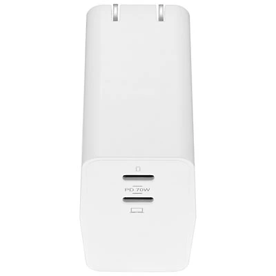 Insignia Dual Port 70W USB-C Wall Charger - White