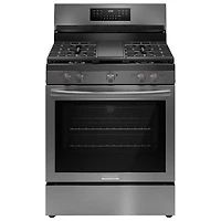 Frigidaire Gallery 30" 5.1 Cu. Ft. True Convection Freestanding Gas Air Fry Range (GCRG3060BD) - Black SS