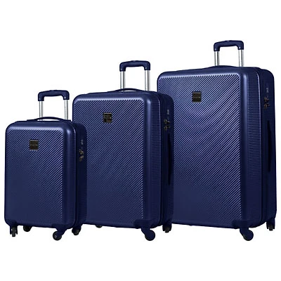 Open Box - Champs Iconic Collection 3-Piece Hard Side Expandable Luggage Set - Navy