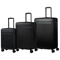 Open Box - Champs Onyx Collection 3-Piece Hard Side Expandable Luggage Set - Black