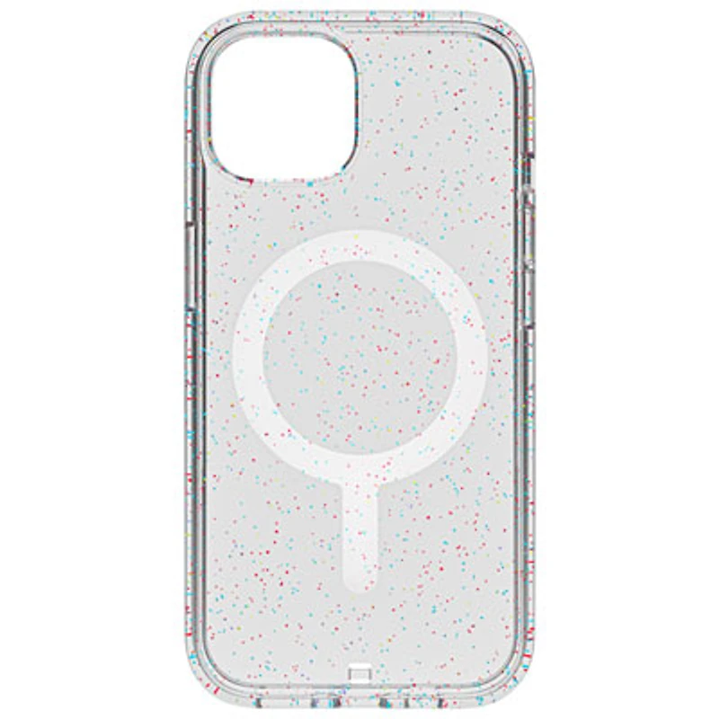 BodyGuardz Carve Fitted Hard Shell Case with MagSafe for iPhone 15 - Silver Sparkle