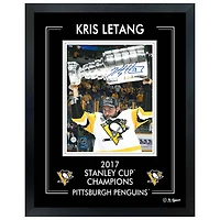 Frameworth Pittsburgh Penguins: Kris Letang 2017 Stanley Cup-V Framed Signed Photo (16x20")