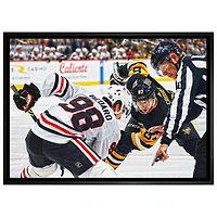 Frameworth Chicago BlackHawks: Connor Bedard vs Crosby Framed Canvas (31x22")