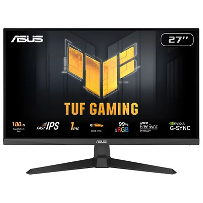 ASUS TUF 27" FHD 180Hz 1ms GTG IPS LED G-Sync FreeSync Gaming Monitor (VG279Q3A)